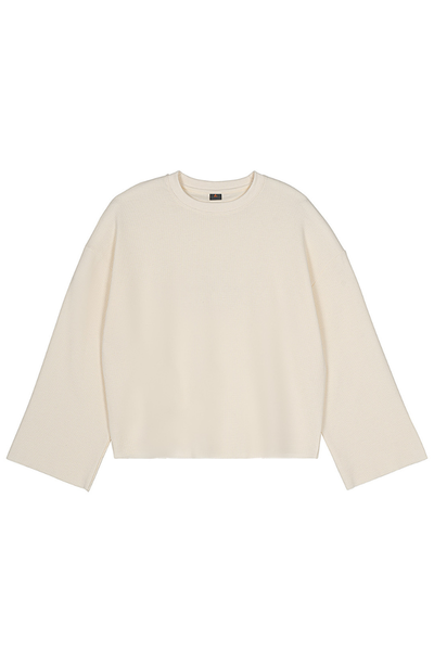 Men's Fall Raw-Edge Cropped Oversized Long-Sleeve T-Shirt