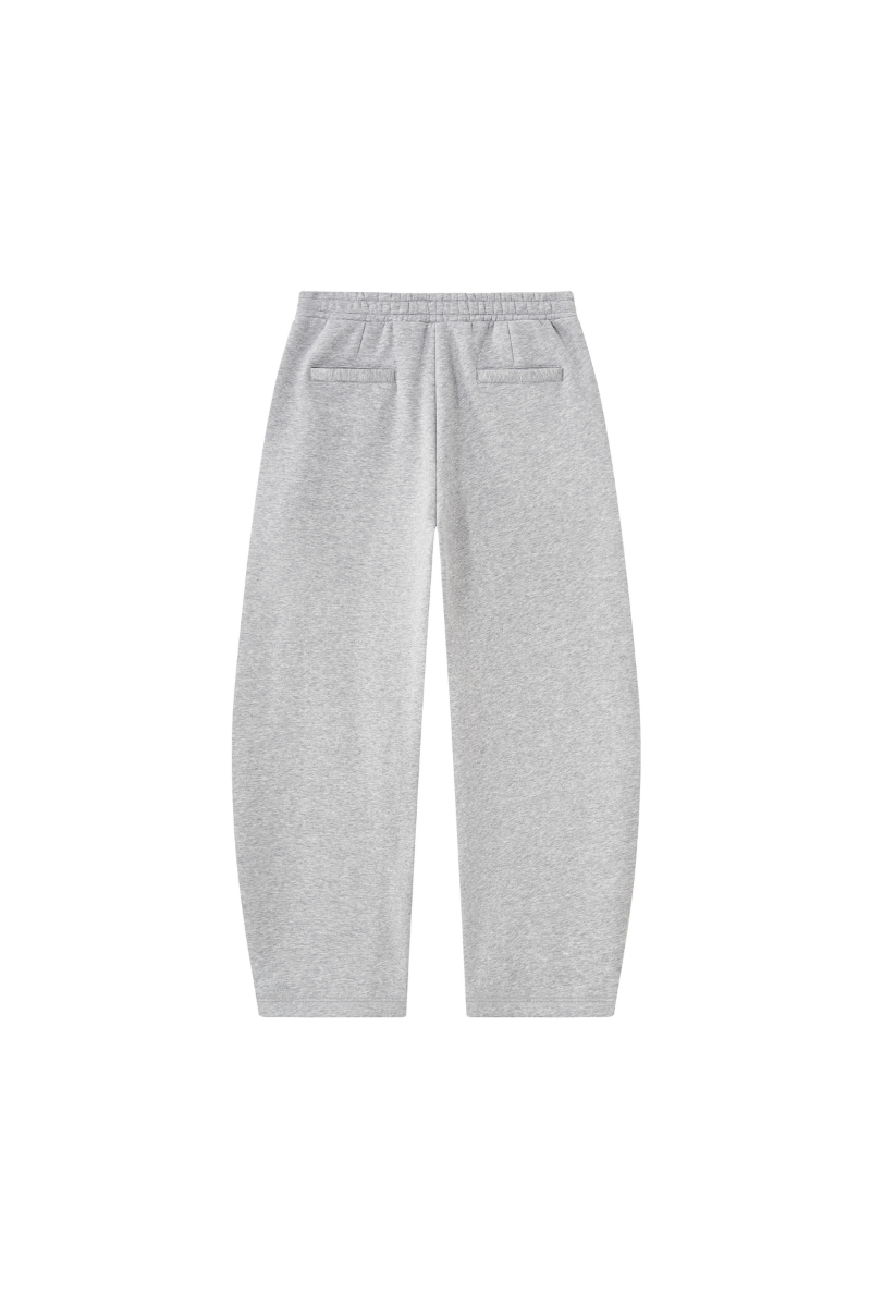 Unisex Fall Clothing Fleece Lined Curved Wide Leg Pants
