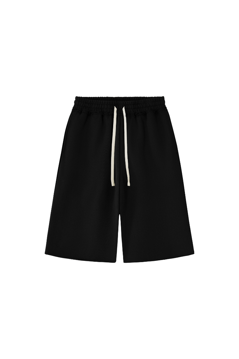 Unisex Fall Clothing Heavy Terry Drawstring Wide Shorts