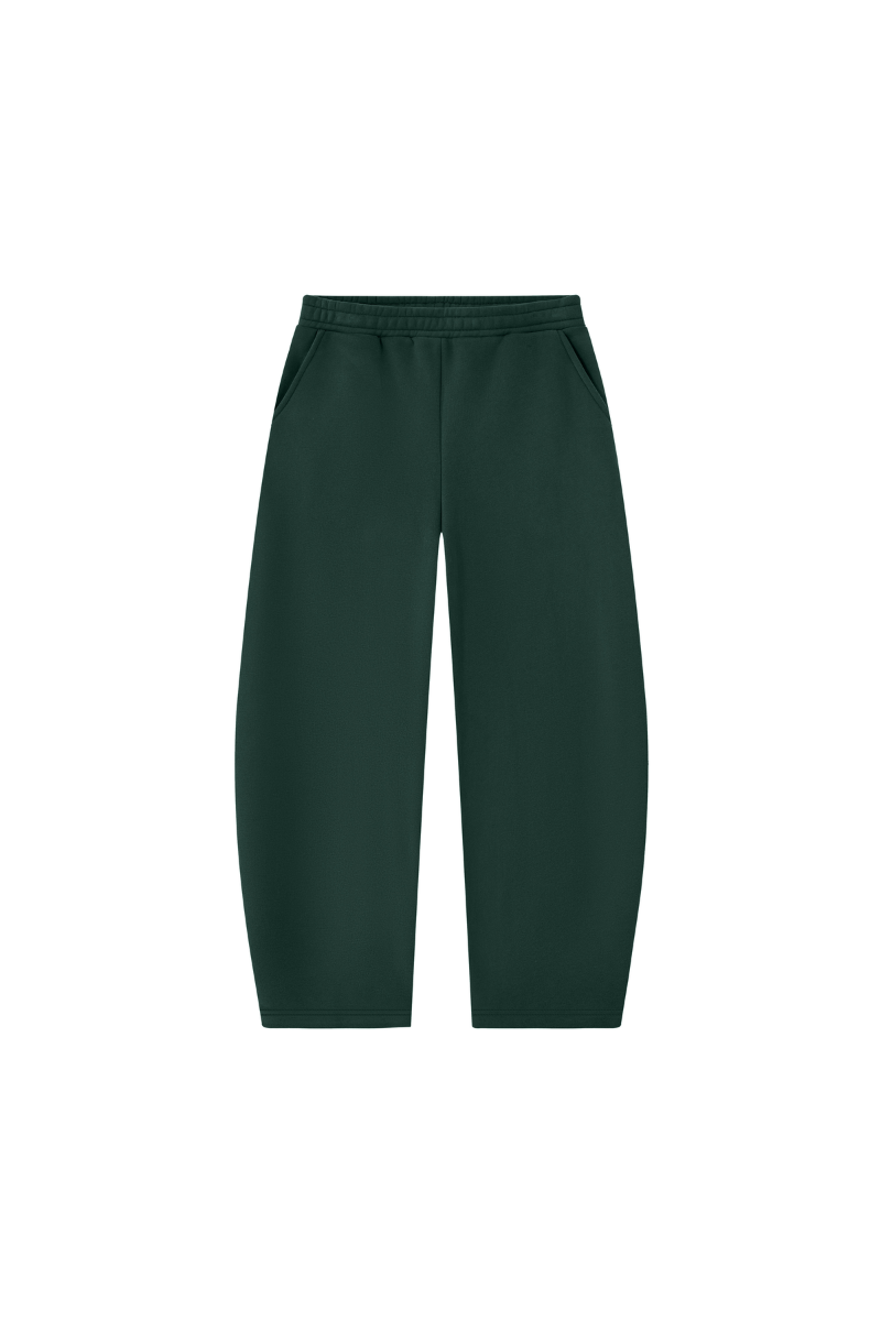 Unisex Fall Clothing Fleece Lined Curved Wide Leg Pants