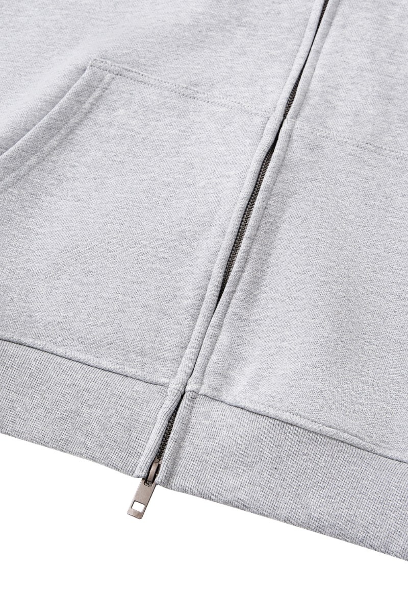 Women's Loose American Casual Zip Hoodie  Mid Shorts Set