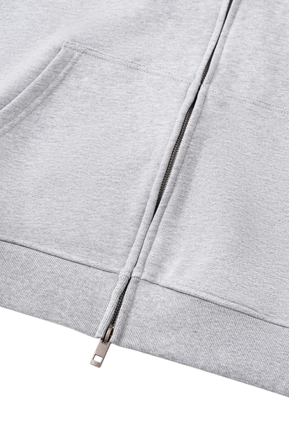 Women's Loose American Casual Zip Hoodie  Mid Shorts Set