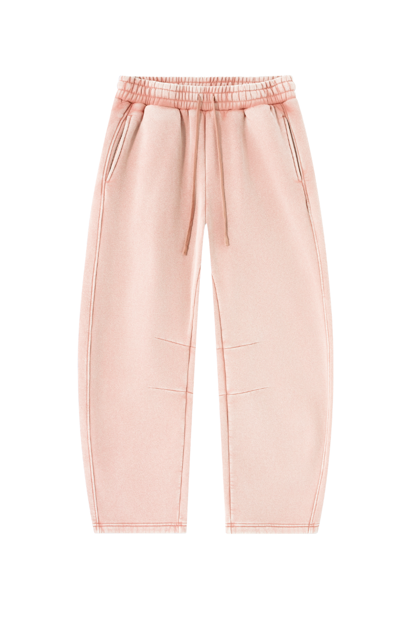 Unisex Fall Clothing Fleece-Lined Curved Wide-Leg Pants