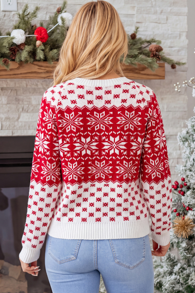 Women Fall Clothing Christmas Fair Isle Snowflake Sweater