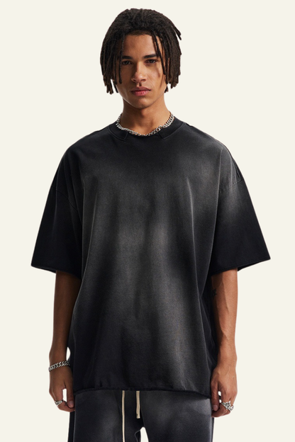 Men's Cotton Streetwear Washed Vintage  T-shirt