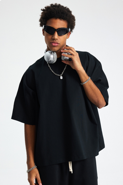 Men's Cotton Relaxed Drop Shoulder Solid T-shirt
