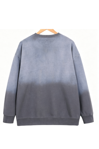 Men Fall Sandblasted Gradient Oversized Sweatshirt