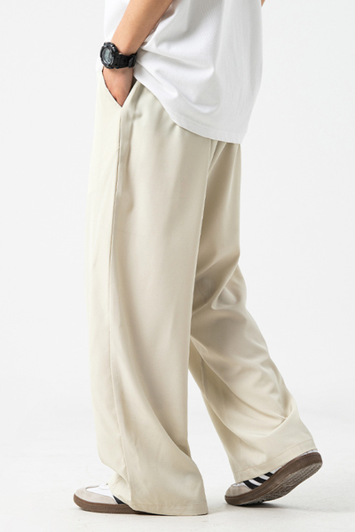 Men's Summer Ice Silk Loose Straight Wrinkle Free Pants