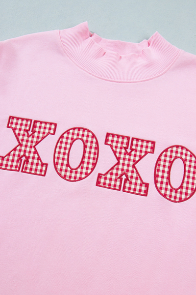 Women's Valentine Letter Print Crew Neck Loose Sweatshirt