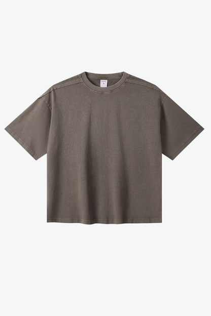 Unisex 275g Cotton Washed Raw Edge Patchwork Sports Tee