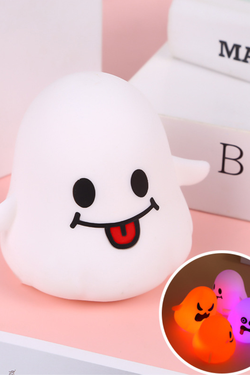 Unisex Fall Halloween Light Up Ghost TPR Squishy Toy