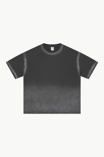Men's Summer 280g Cotton Spray Wash Gradient Tee