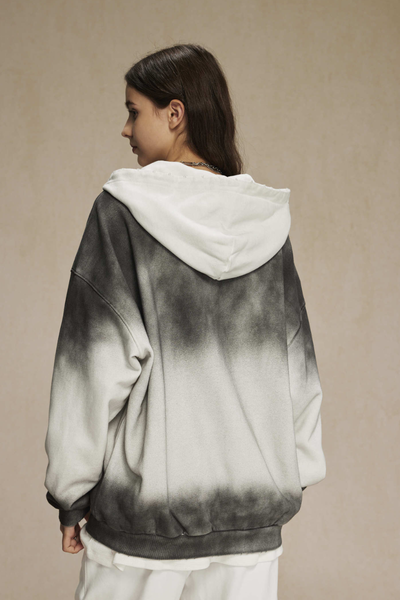 Women's Cotton Gradient-Dyed Vintage  Full-Zip Hooded Jacket
