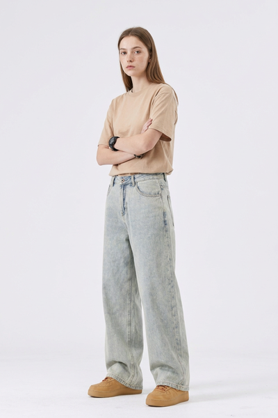 Women's Trendy Retro Style High Waist Wide Leg Jeans