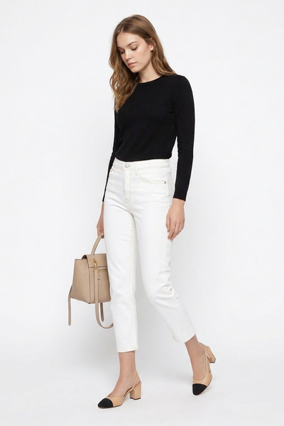 Women's High Waist Slim Fit Straight Leg Jeans