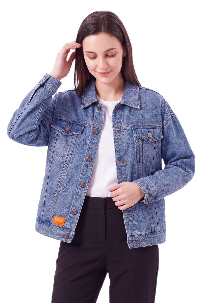 Women's Letter Embroidery  Relaxed Denim Jacket