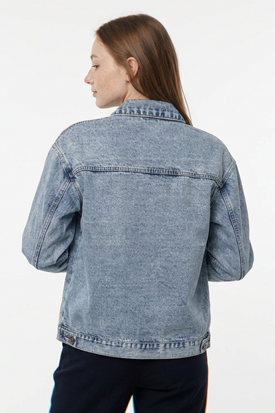 Women's Button-Front Relaxed Classic Denim Jacket