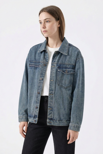 Women's Retro Wash Oversized Denim Jacket