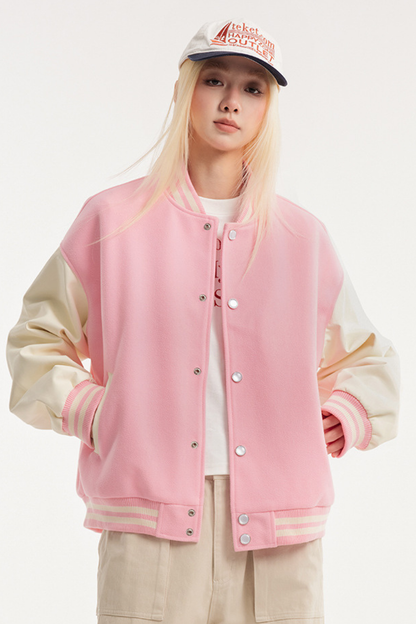 Unisex American Retro Sporty Baseball Jacket Cleanfit Loose