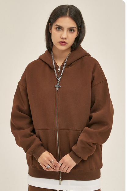 Women's Streetwear 350G Heavyweight Full Zip Hooded Jacket