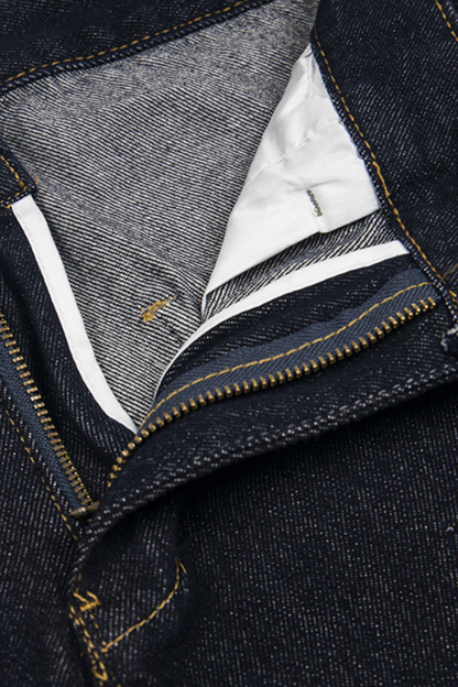 Unisex Summer Plaid Belt Barrel-Leg Cotton Denim Jeans