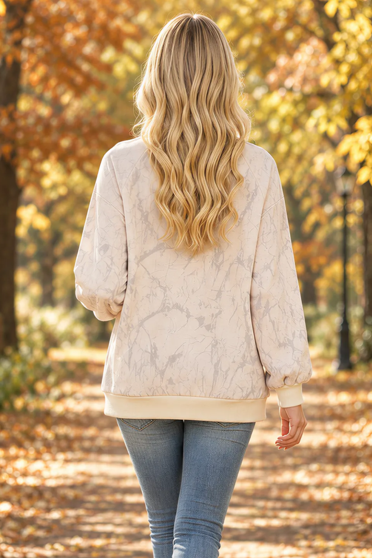 Women's Fall Oversize Crew Neck Pullover Sweatshirt