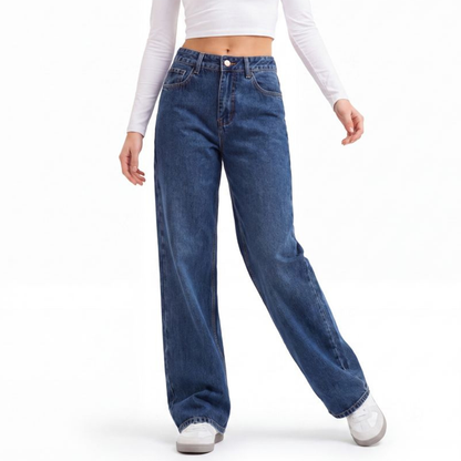 Women's High Waist Straight Leg Jeans