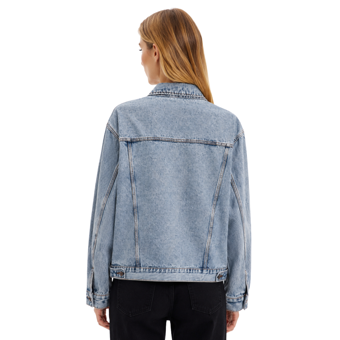 Women's Light Wash Drop Shoulder Denim Jacket
