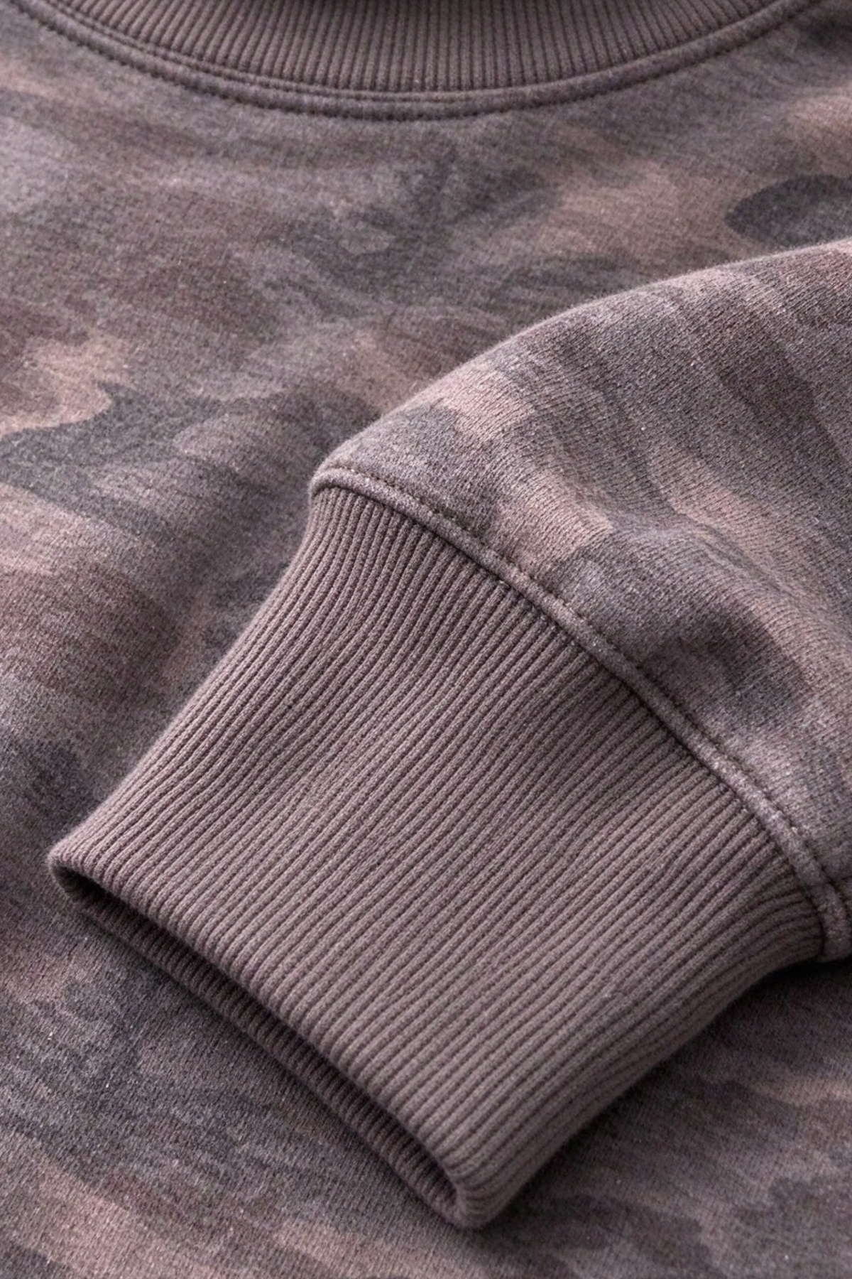 Women's Fall Camo Mock neck Loose Long Sleeve Sweatshirt