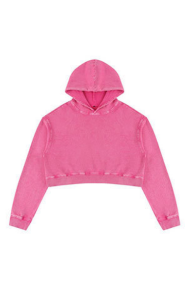 Women Fall 400G Heavyweight Cotton Cropped Hoodie