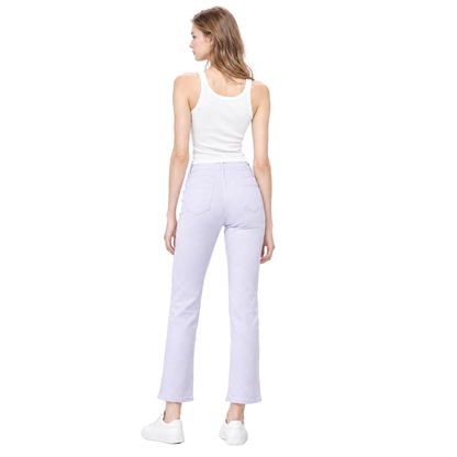 Women's White High Waist Straight Leg Jeans