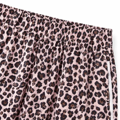 Women Fall Clothing Casual Leopard Stripe Wide Leg Pants