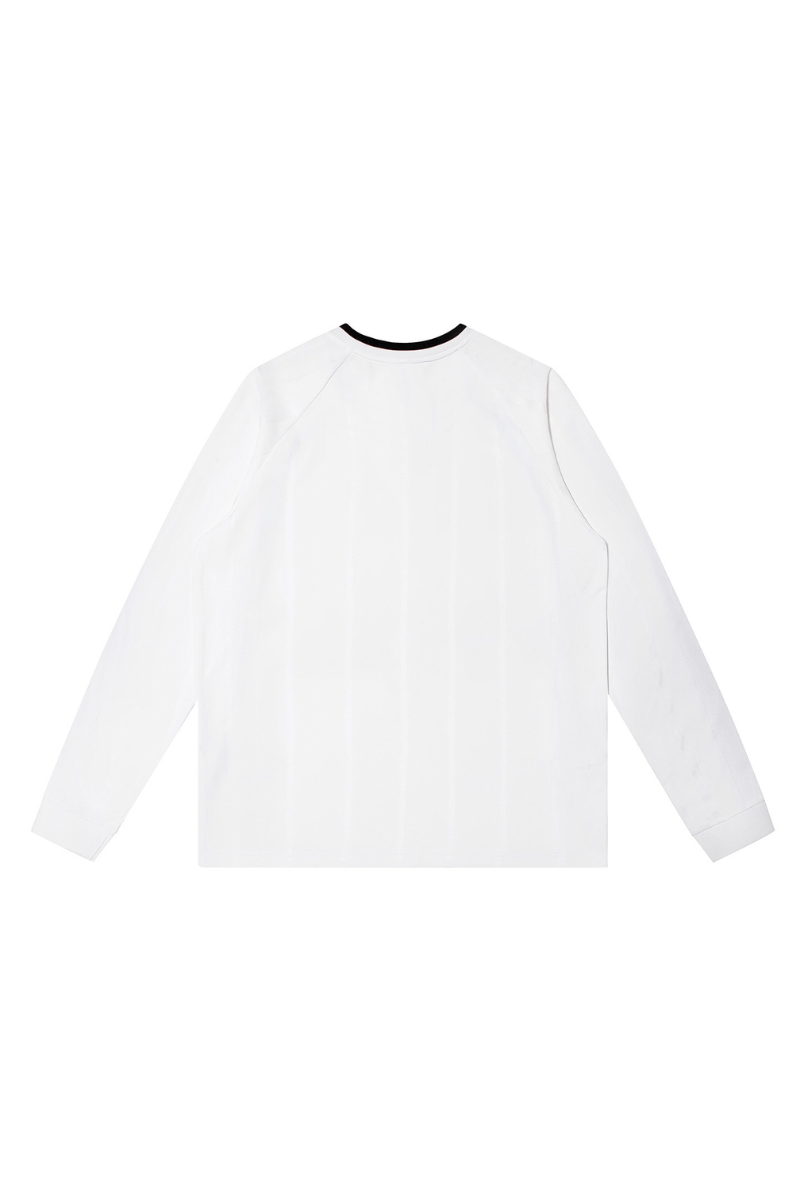 Men Spring Triacetate V Neck Contrast Athletic Long Sleeve