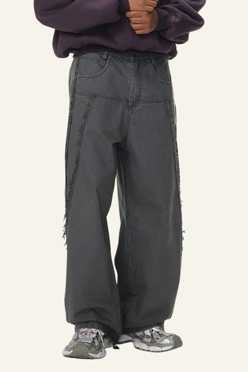 Men's  Cotton Streetwear Distressed-style Vintage Pants