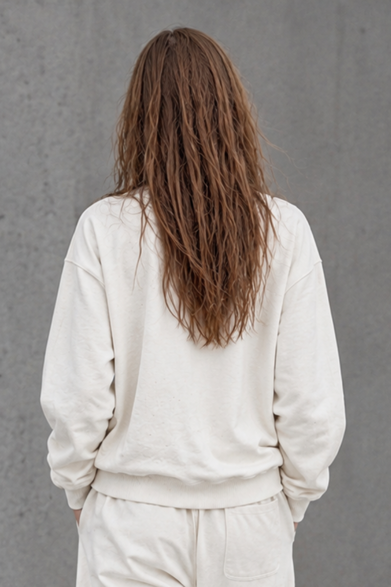 Women Fall Clothing Washed Distressed Oversized Sweatshirt