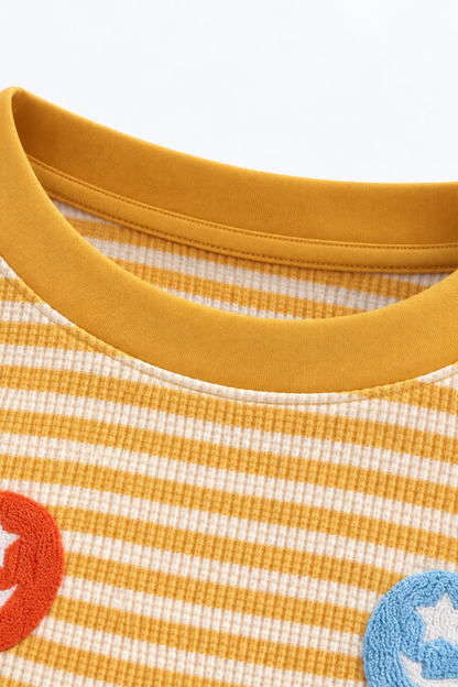 Women's Fall Halloween Striped Graphic Crew Sweatshirt