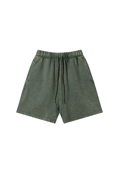 Unisex Spring Summer 360g Cotton Washed Drawstring Shorts