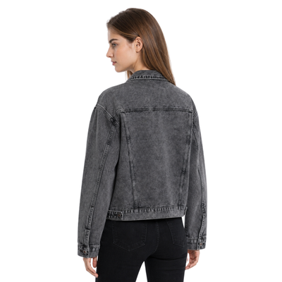 Women's Vintage Grey Acid Wash Denim Jacket
