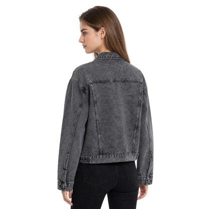 Women's Vintage Grey Acid Wash Denim Jacket