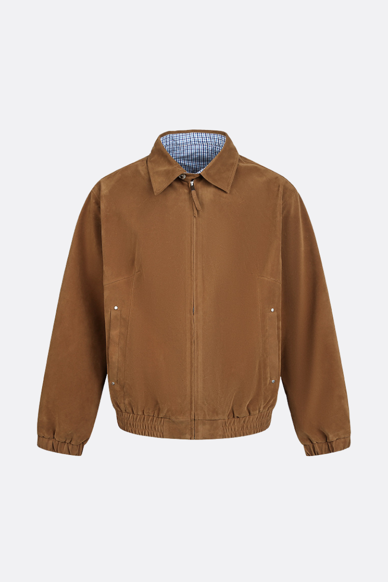 Unisex Spring Check Patchwork Barn Cleanfit Cropped Jacket