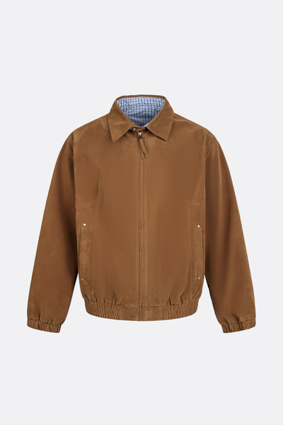 Unisex Spring Check Patchwork Barn Cleanfit Cropped Jacket