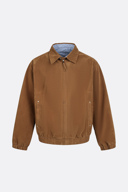 Unisex Spring Check Patchwork Barn Cleanfit Cropped Jacket