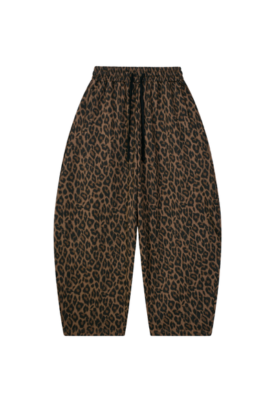 Men's Fall Winter Vintage Leopard Curved-Leg Sweatpants