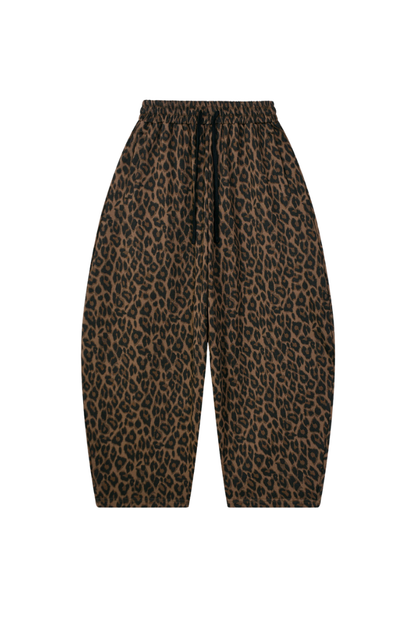 Men's Fall Winter Vintage Leopard Curved-Leg Sweatpants