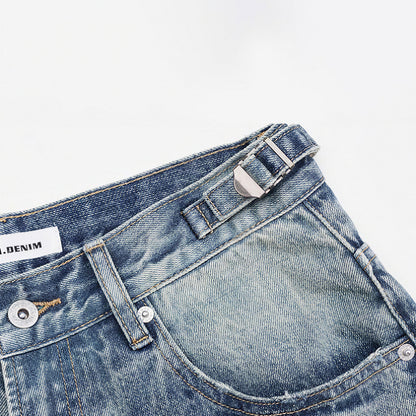 Men's Summer Vintage Washed Distressed Wide-Leg Denim Shorts
