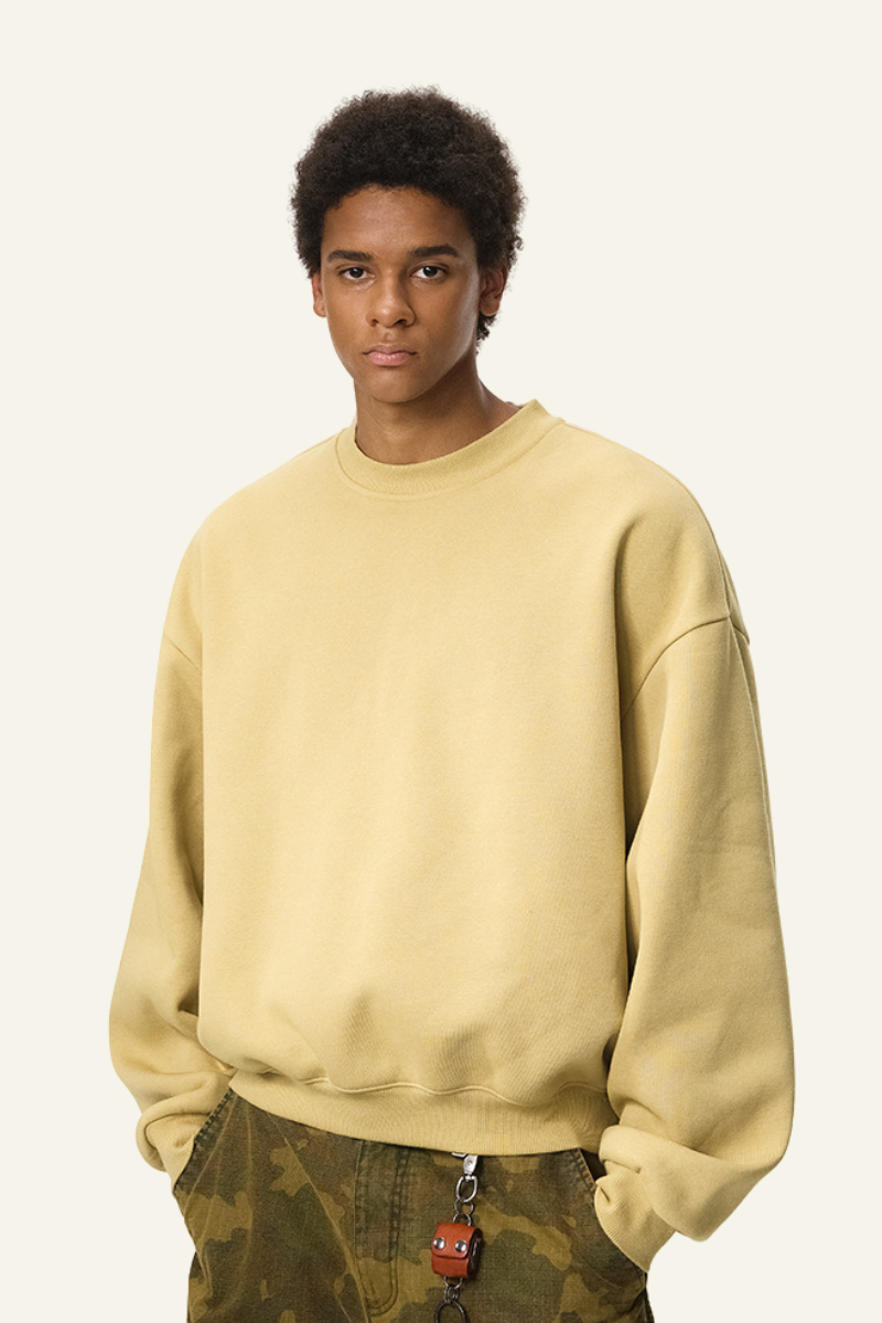 Men's Crewneck Curved Sleeve Pullover