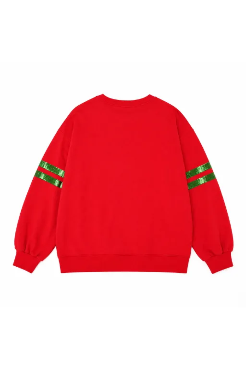 Women Fall Clothing Christmas Sequin Applique Sweatshirt