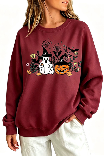 Women Fall Clothing Halloween Witch Ghost Sweatshirt