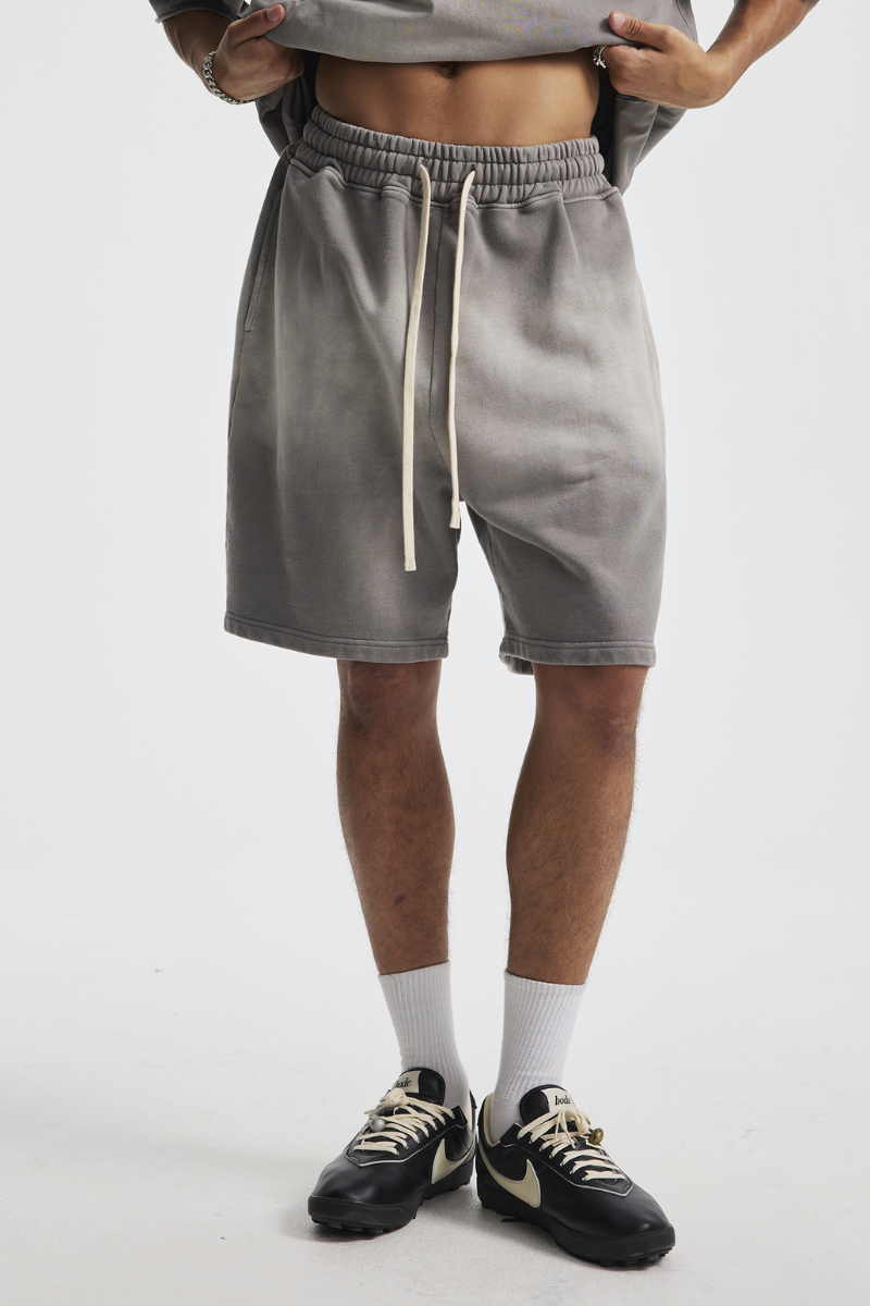 Men's Cotton Streetwear Washed Retro Spray-Painted  Shorts