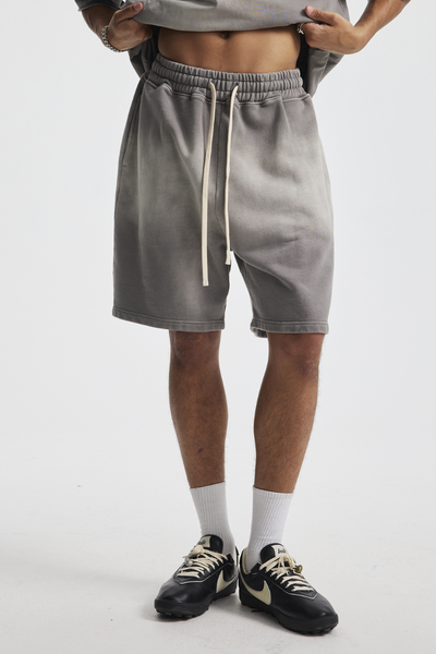 Men's Cotton Streetwear Washed Retro Spray-Painted  Shorts